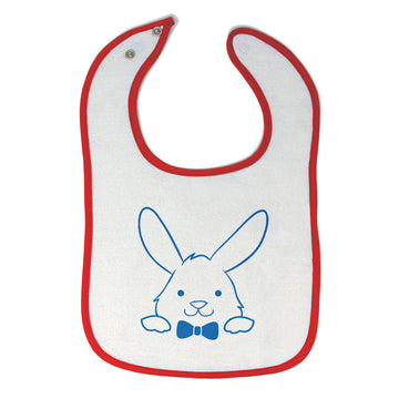 Cloth Bibs for Babies Blue Outlined Bunny Baby Accessories Burp Cloths Cotton