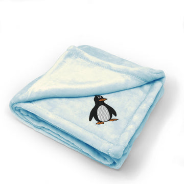 Plush Baby Blanket Penguin Big Peak Embroidery Receiving Swaddle Blanket