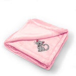 Plush Baby Blanket Kitten Embroidery Receiving Swaddle Blanket Polyester