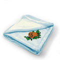 Plush Baby Blanket Jack-O-Lantern Embroidery Receiving Swaddle Blanket Polyester