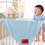 Plush Baby Blanket China Embroidery Receiving Swaddle Blanket Polyester