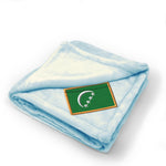 Plush Baby Blanket Comoros Embroidery Receiving Swaddle Blanket Polyester