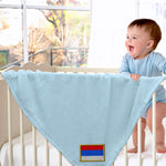 Plush Baby Blanket Serbia Embroidery Receiving Swaddle Blanket Polyester