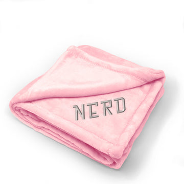 Plush Baby Blanket Nerd Geek Embroidery Receiving Swaddle Blanket Polyester