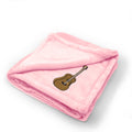 Plush Baby Blanket Guitar Music A Embroidery Receiving Swaddle Blanket Polyester