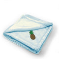 Plush Baby Blanket Pineapple Embroidery Receiving Swaddle Blanket Polyester