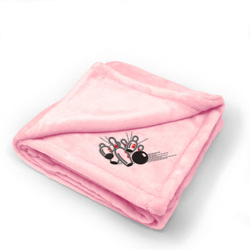 Plush Baby Blanket Sport Bowling Ball Splash B Embroidery Polyester