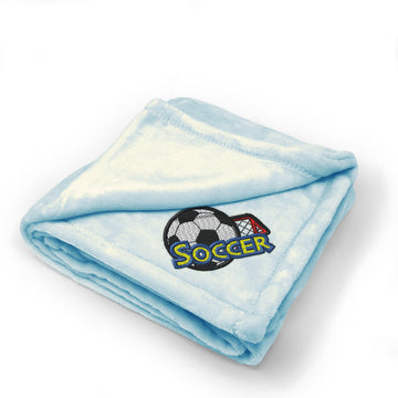 Plush Baby Blanket Soccer Sports Ball Embroidery Receiving Swaddle Blanket