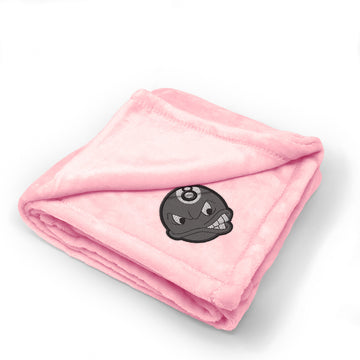 Plush Baby Blanket 8 Ball Embroidery Receiving Swaddle Blanket Polyester