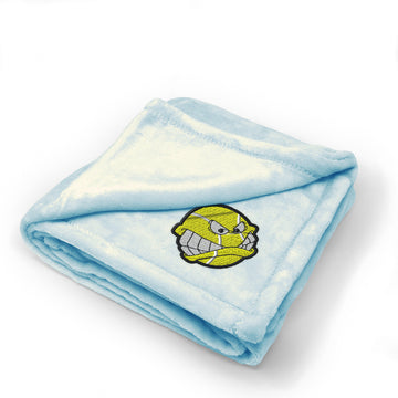 Plush Baby Blanket Tennis Ball B Embroidery Receiving Swaddle Blanket Polyester