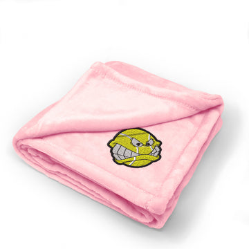 Plush Baby Blanket Tennis Ball B Embroidery Receiving Swaddle Blanket Polyester