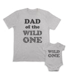 Daddy and Baby Matching Outfits Dad of The Wild 1 Distressed Zebra Pattern -