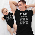 Daddy and Baby Matching Outfits Dad of The Wild 1 Distressed Zebra Pattern -