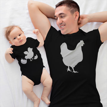 Daddy and Baby Matching Outfits Chicken Hatching Chicks Easter Cotton