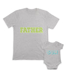 Daddy and Baby Matching Outfits Father Dad Green Daddy - Son Boy Love Cotton