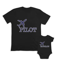 Daddy and Baby Matching Outfits Airplane Pilot Blue - Airplane Co Pilot Cotton