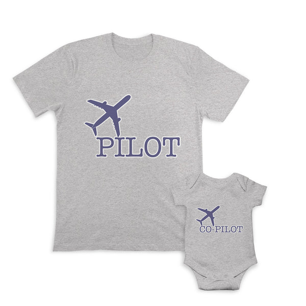 Daddy and Baby Matching Outfits Airplane Pilot Blue - Airplane Co Pilot Cotton