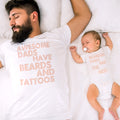 Daddy and Baby Matching Outfits Growing Pot Heart Awesome Dads Beards Tattoos