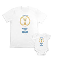 Daddy and Baby Matching Outfits Birthday Certified Worlds Dad Trophy Cotton