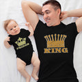 Daddy and Baby Matching Outfits Fantasy Dragons Royalty Crown Ruler Cotton