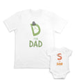 Daddy and Baby Matching Outfits D for Dad Cartoon Snake - S for Son Cotton