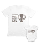 Daddy and Baby Matching Outfits Certified Worlds Best Son 1 Trophy - Daughter