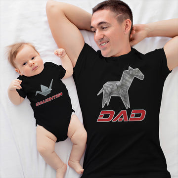 Daddy and Baby Matching Outfits Paper Craft Origami Bird Daughter - Horse Dad