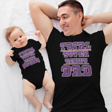 Daddy and Baby Matching Outfits Total Super Genius Daughter Heart - Dad Heart