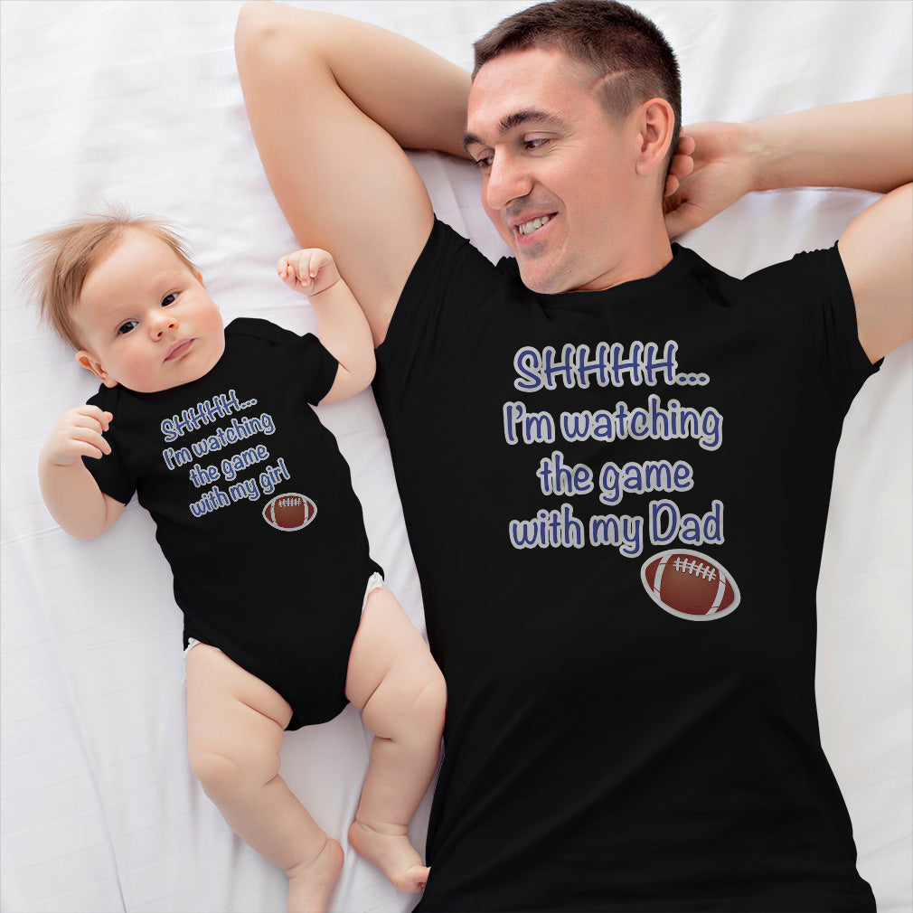 Cute Rascals® Daddy and Baby Matching Outfits Watching Dad Rugby