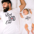 Daddy and Baby Matching Outfits Best Dad Ever Heart - Best Daughter Ever Heart