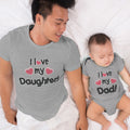 Daddy and Baby Matching Outfits I Love My Dad Heart - I Love My Daughter Heart