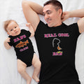 Daddy and Baby Matching Outfits Cool Dad Fishing Rod Fish Cutest Catch Cotton