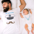 Daddy and Baby Matching Outfits Captain Cap Symbol Beard - Air Force Military