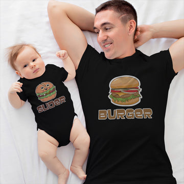 Daddy and Baby Matching Outfits Food Burger - Slider Burger Cotton