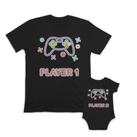 Daddy and Baby Matching Outfits I Love Milk Heart - Player 1 Videogames Gamer