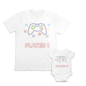 Daddy and Baby Matching Outfits I Love Milk Heart - Player 1 Videogames Gamer