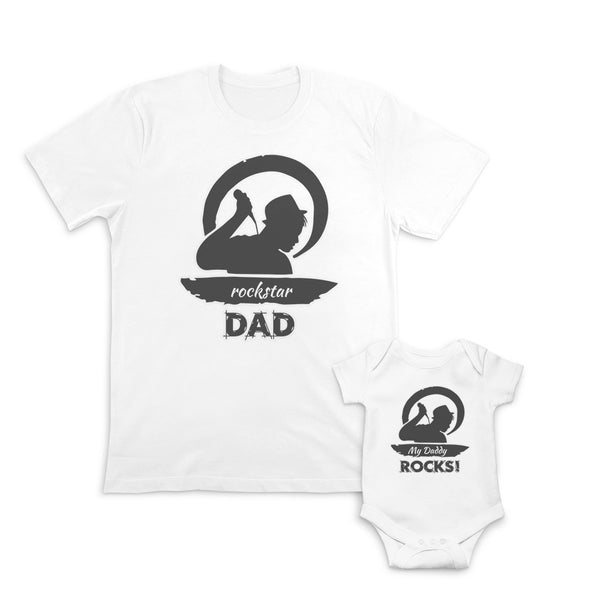 Daddy and Baby Matching Outfits Roar Son Lion Adorable Dinosaur - Rock Star Dad