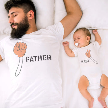 Daddy and Baby Matching Outfits Cute Bow Boys - Father Dad Strong Cotton