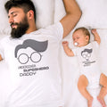 Daddy and Baby Matching Outfits I Love Smile Heart - Undercover Superhero Daddy