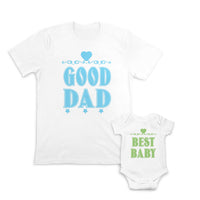 Daddy and Baby Matching Outfits Good Dad Heart Star - Best Baby Heart Cotton