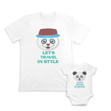 Daddy and Baby Matching Outfits Let Us Travel in Style Panda Laughing - Let Us