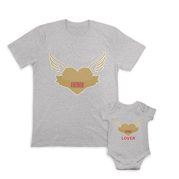 Daddy and Baby Matching Outfits Father Heart Wings - Father Lover Heart Wings