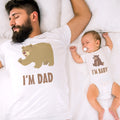 Daddy and Baby Matching Outfits I Am Dad Bear - I Am Baby Bear Cotton