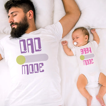 Daddy and Baby Matching Outfits Dad Mode Button Arrow - Baby Mode Button Arrow