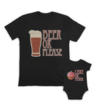 Daddy and Baby Matching Outfits Beer Ok Please Glass - Cake Cupcake Cotton