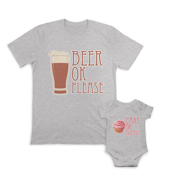 Daddy and Baby Matching Outfits Beer Ok Please Glass - Cake Cupcake Cotton