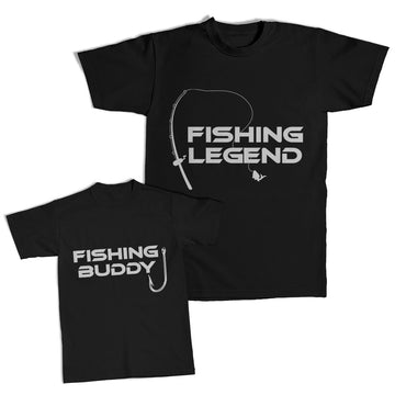 Daddy and Me Outfits Fishing Legend Fishing Rod Fish - Buddy Hook Cotton