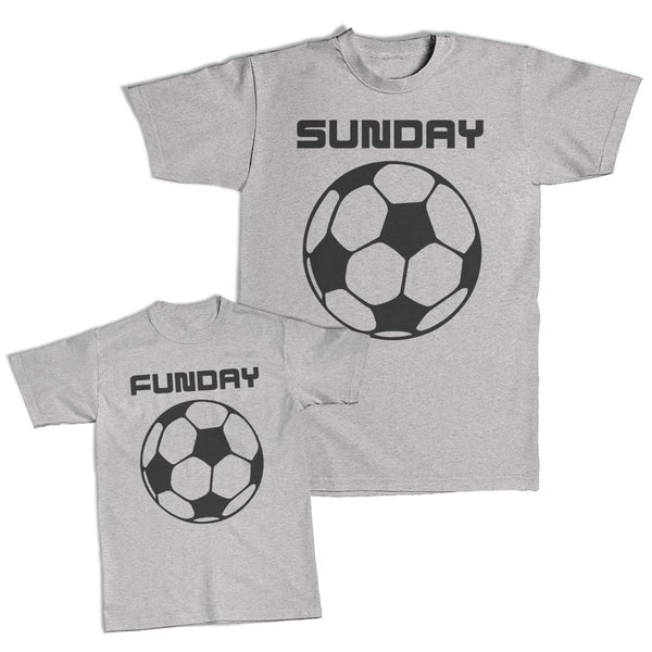 Daddy and Me Outfits Play Hard - Sunday Football Sports Cotton