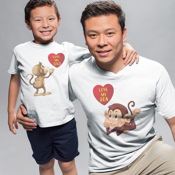 Cute Rascals® Daddy and Me Outfits Love My Monkey Cartoon Heart Dad