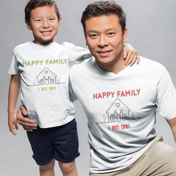 Daddy and Me Outfits Happy Family I Am Dad Home Kids Parents - Boy Home Cotton